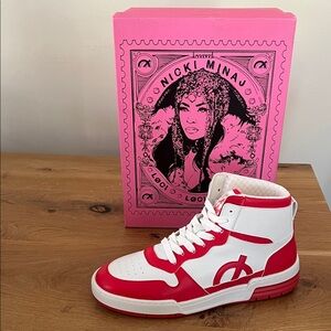 NEW Loci x Nicki Minaj Atom Romans Revenge Hi Top White Red Sneakers EU 39 US 8